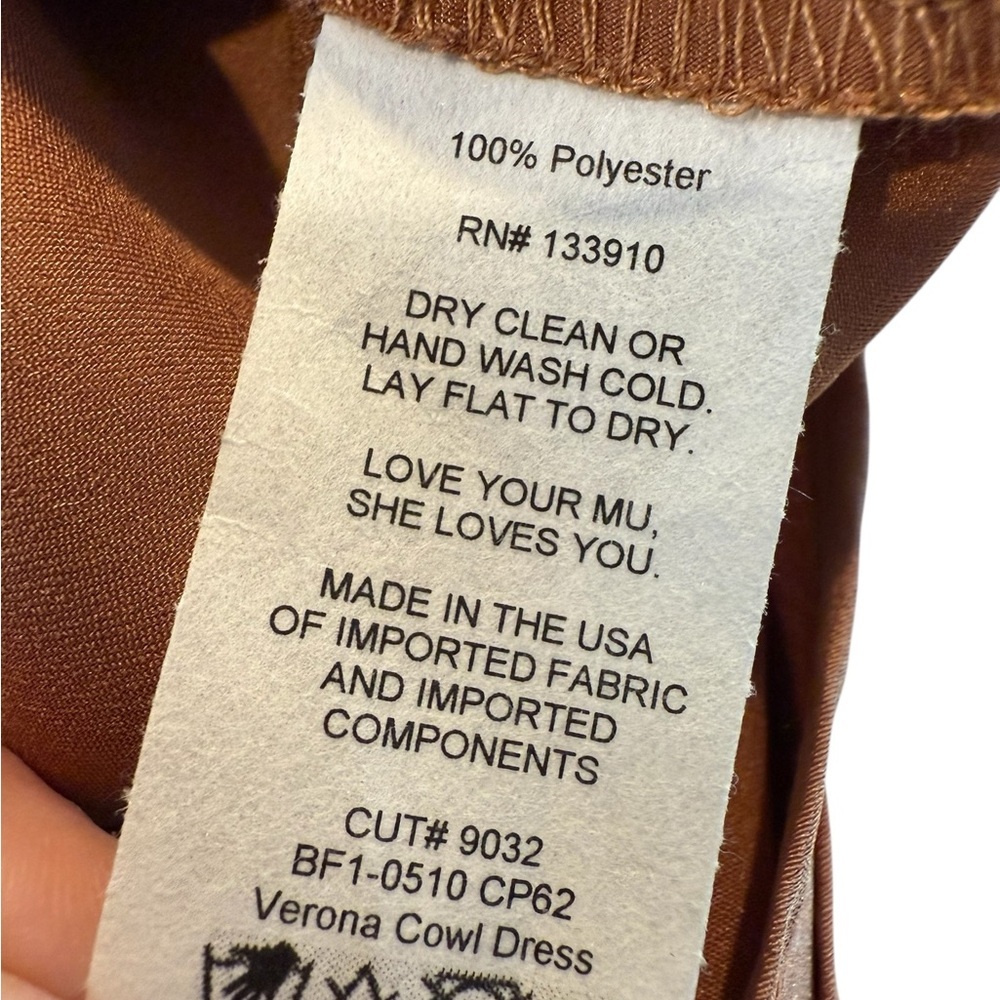 SHOW ME YOUR MUMU Verona Cowl Dress In Copper Luxe Satin NEW Size XS - Picture 14 of 15